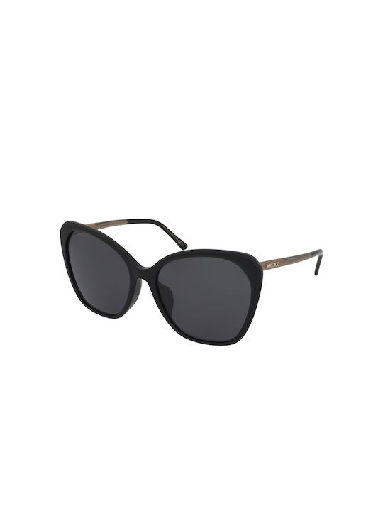 Jimmy Choo Women's Sunglasses with Black Plastic Frame and Black Lens Ele/F/S 807/IR