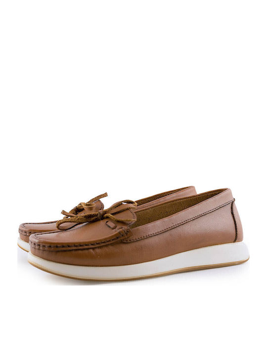 1139 Leather Women's Moccasins in Tabac Brown Color