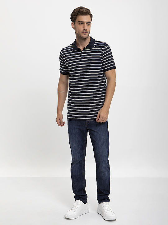 Striped Polo Shirt Commander Dark Blue