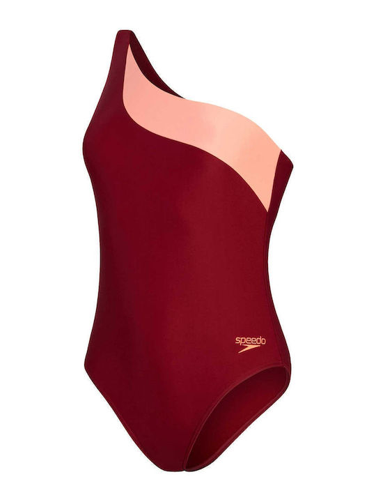 Costum De Baie Întreg Sport Cu Un Umăr Roșu