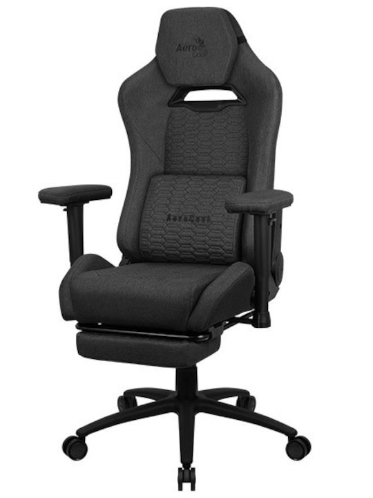 Aerocool Royal AeroWeave Υφασμάτινη Καρέκλα Gaming με Ρυθμιζόμενα Μπράτσα και Υποπόδιο Ash Black