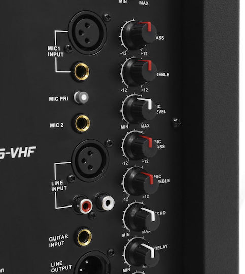 BoomToneDj Ηχείο Karaoke με Ασύρματο Μικρόφωνο Traveler 15 VHF Μαύρο