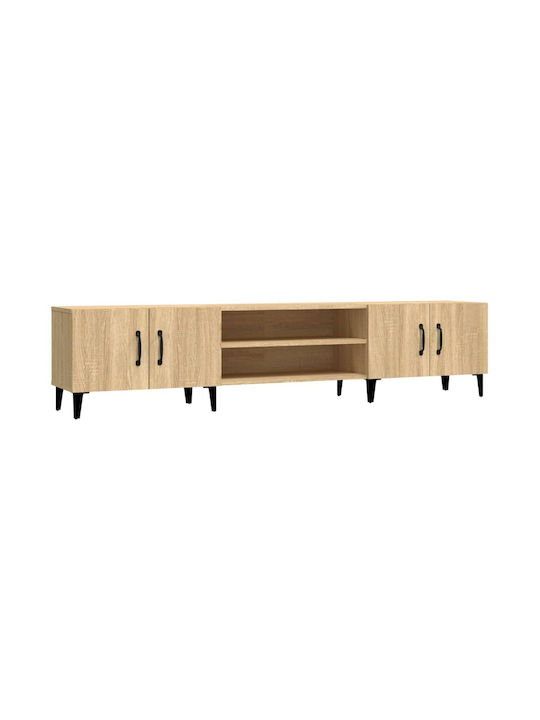 TV Stand from Metal & Wood Beige L180xW31.5xH40cm