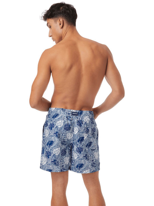 Minerva Herren Badebekleidung Shorts Blau mit Mustern