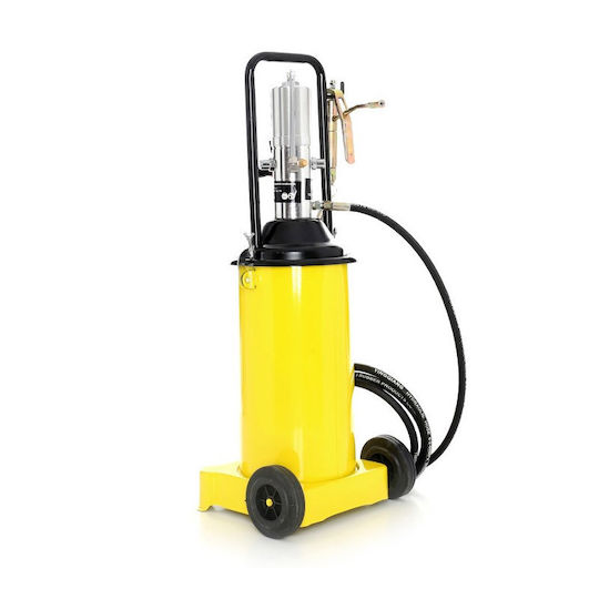 Kraft & Dele Pneumatic Trolley Greaser 15lt Pistol de ungere cu aer cald Rulabil 15kg Lungime 4m KD1444