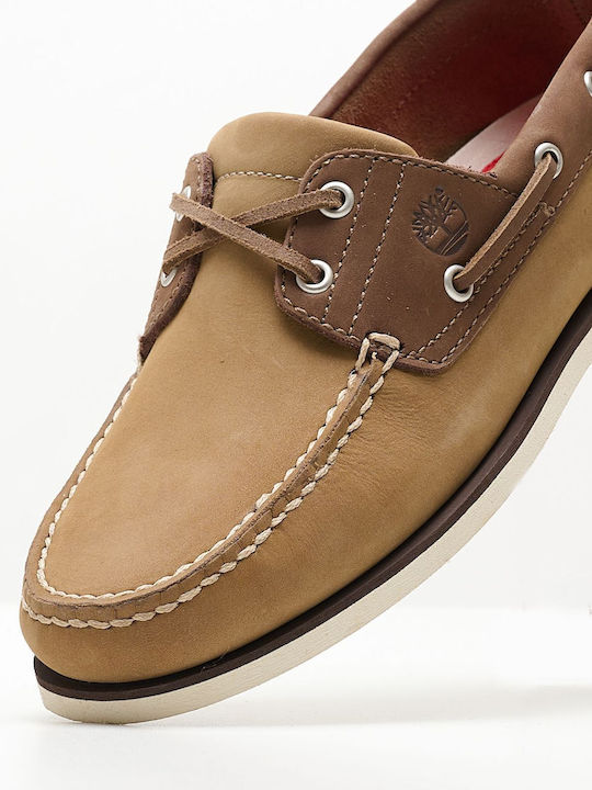 Δερμάτινα Ανδρικά Boat Shoes σε Μπεζ Χρώμα