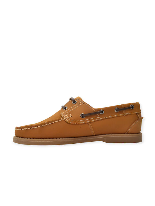 Hawkins Premium 6063 Men's Leather Boat Shoes Camel