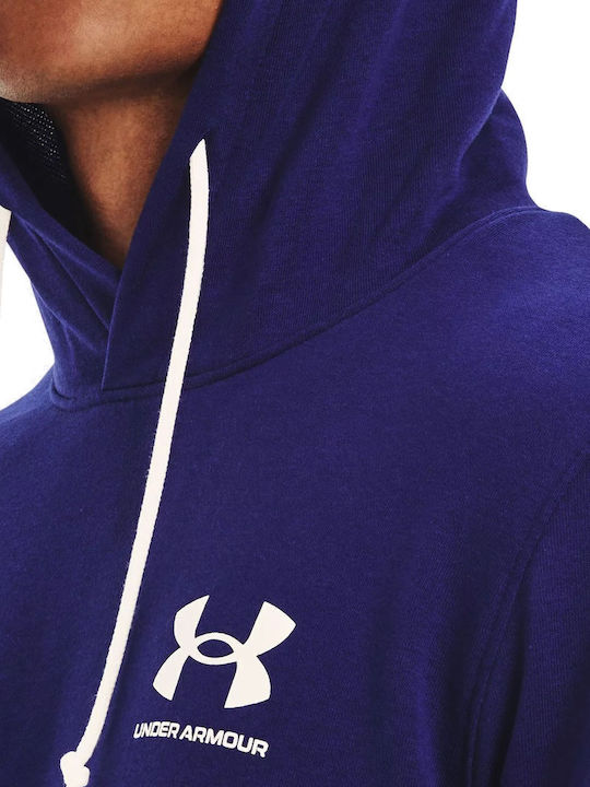 Rival Terry Sweatshirt with Hood Navy Blue