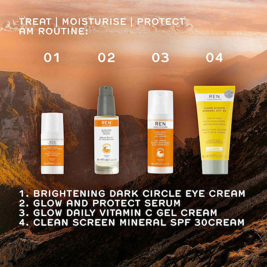 Ren Clean Skincare Glow Protect Anti-Aging Serum Gesicht mit Vitamin C & Vitamin E 30ml