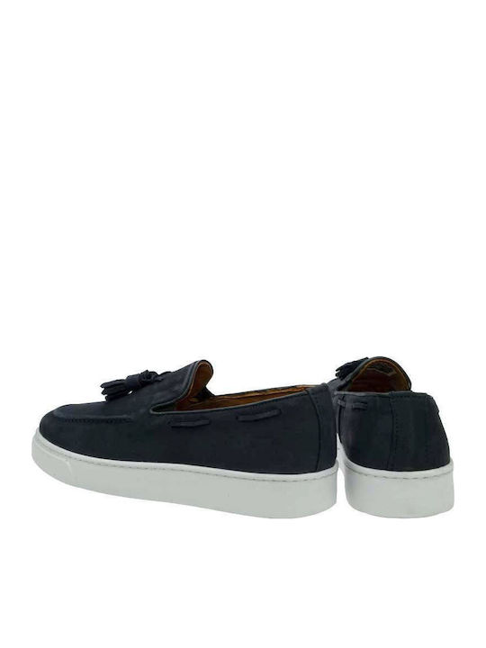 BY887 Men's Leather Loafers Blue