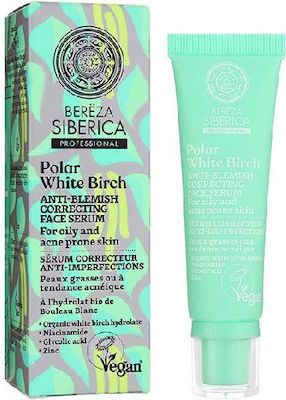 Natura Siberica Acne Face Serum Bereza Professional Polar White Birch Suitable for Oily Skin 30ml