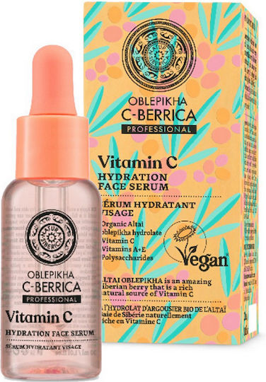 Natura Siberica Oblepikha C-berrica Professional Moisturizing Serum Face with Vitamin C & Vitamin B5 for Detoxification & Radiance 30ml