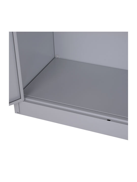 Шкаф Офис С ключалка в сив цвят, 80x40x92.5см