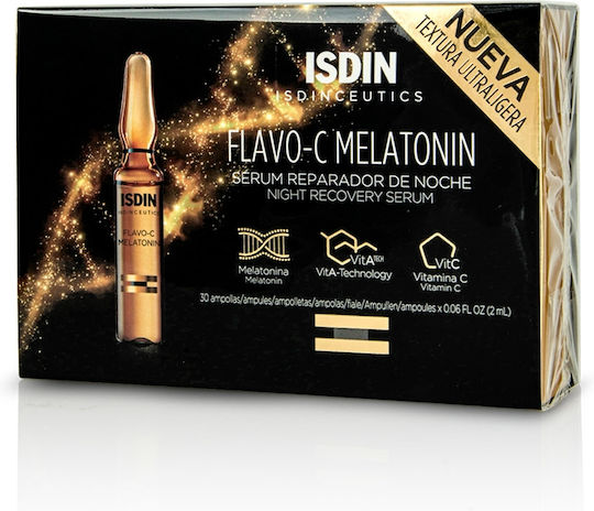 Isdin Isdinceutics Flavo-C Melatonin Repair Night Anti-aging Serum Face with Vitamin C 30x2ml