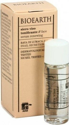 Bioearth Snail Secretion Ενυδατικό Serum Προσώπου με Έκκριμα Σαλιγκαριού 5ml