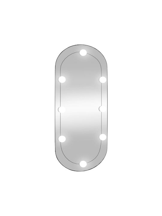 vidaXL Wall Mirror Oval with White Glass Frame 30x80cm 1pcs