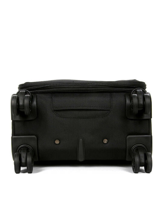 Airtex Paris 27930 Cabin Travel Suitcase Fabric Black with 4 Wheels Height 35cm