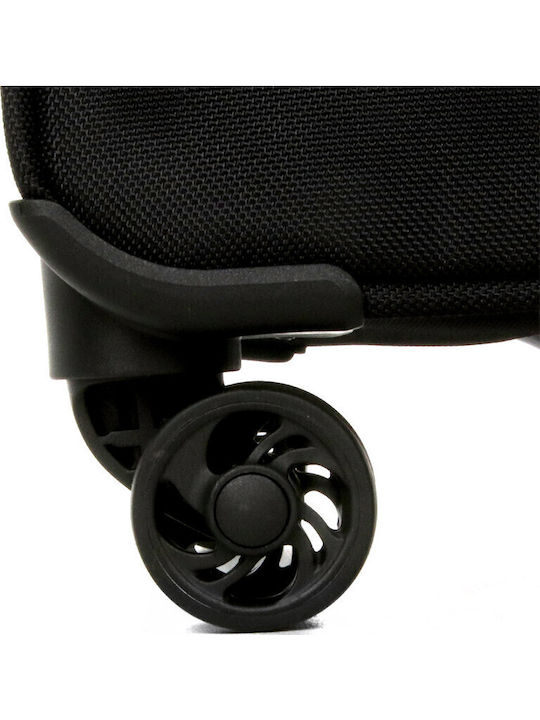Airtex Paris 27930 Cabin Travel Suitcase Fabric Black with 4 Wheels Height 35cm