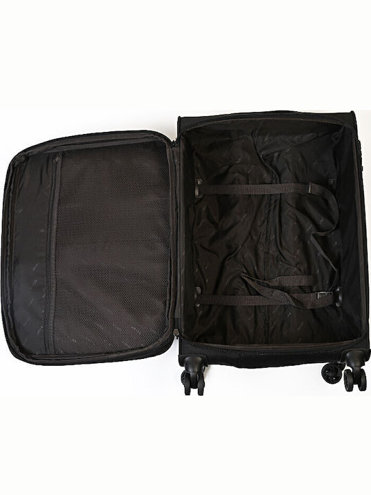 Airtex Paris 27930 Cabin Travel Suitcase Fabric Black with 4 Wheels Height 35cm