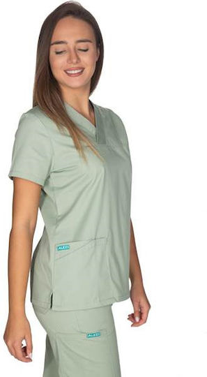 Alezi Classic Women's Green Pants & Blouse Set Cotton and Polyester