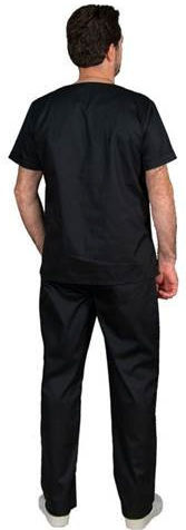 Alezi Classic Unisex Σετ Ιατρικό Παντελόνι και Μπλούζα Μαύρο από Βαμβάκι και Πολυεστέρα