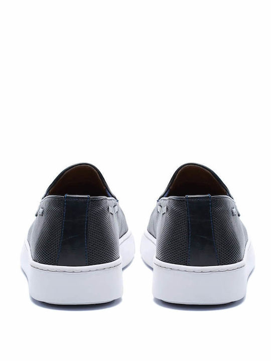 BY884 Men's Leather Moccasins Blue