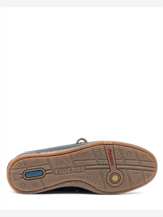 7625 Δερμάτινα Ανδρικά Boat Shoes σε Μπλε Χρώμα
