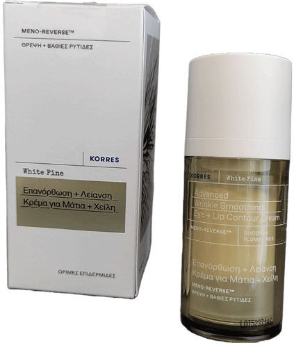 Korres White Pine Κρέμα Ματιών & Χειλιών για Αντιγήρανση , Ενυδάτωση & Μαύροι Κύκλοι 15ml