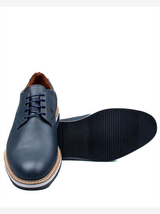 Men's Leather Casual Shoes Blue