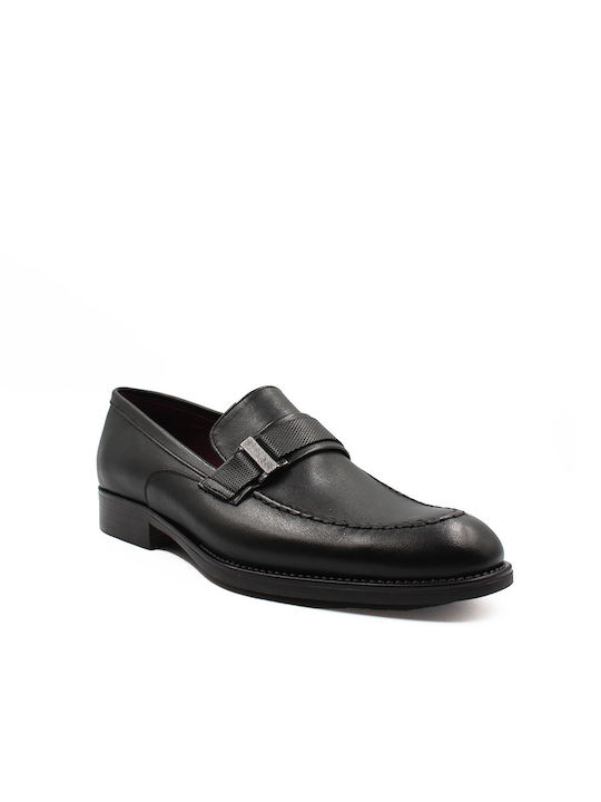 Antonio Shoes Men's Leather Loafers Black