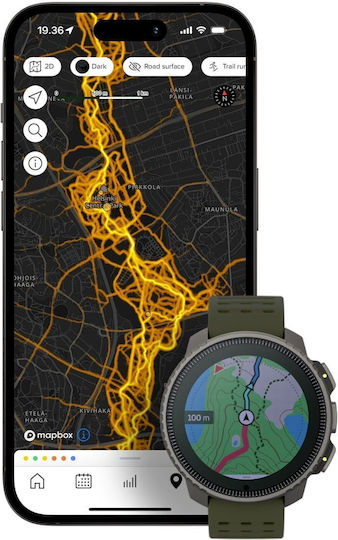 Suunto Vertical Titanium 49mm Αδιάβροχο Smartwatch με Παλμογράφο (Forest)