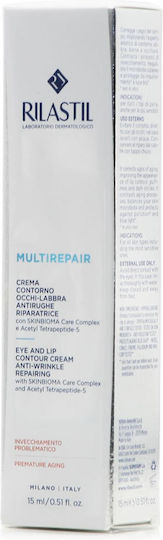 Rilastil Multirepair Eye And Lip Cream For Moisturizing Anti-Wrinkle And Dark Circles 15ml