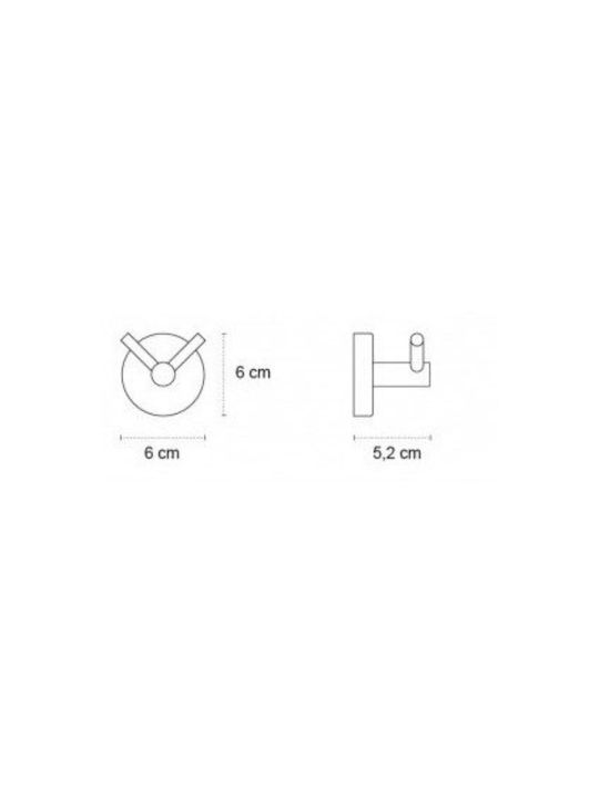 Karag Double Wall-Mounted Bathroom Hook ​6x6cm White Matt