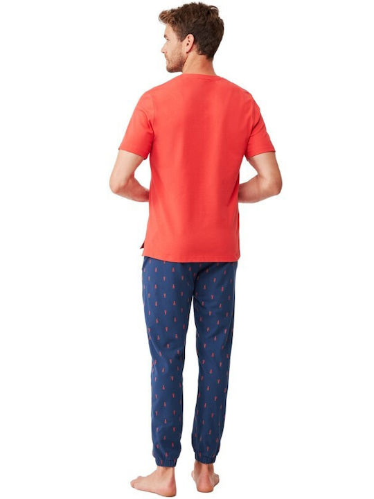 Nautica Men's Summer Cotton Pajama Pants Orange