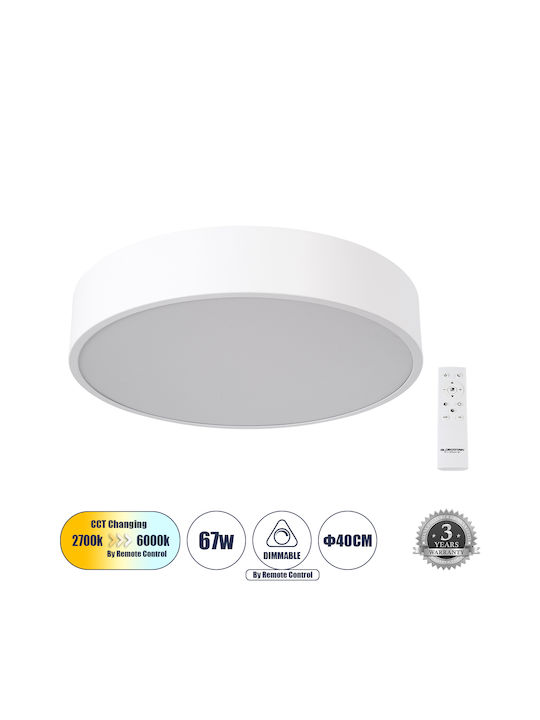 GloboStar Burton Πλαφονιέρα 40εκ. LED με Τηλεχειριστήριο