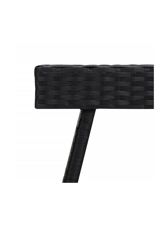 Tisch für kleine Außenbereiche Rattan Zusammenklappbar Schwarz 60x40x38cm