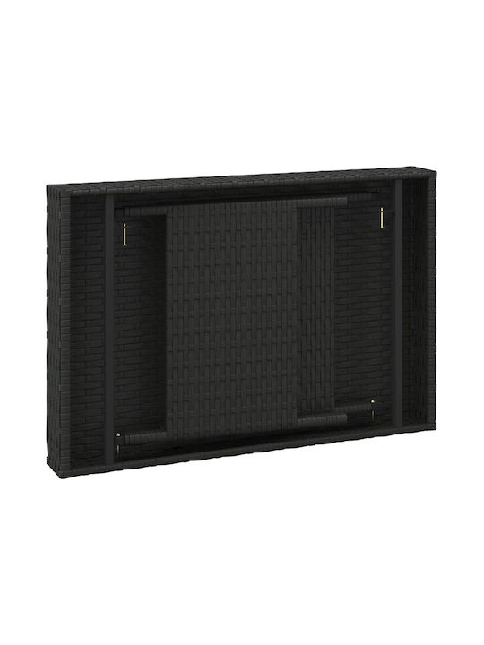 Tisch für kleine Außenbereiche Rattan Zusammenklappbar Schwarz 60x40x38cm