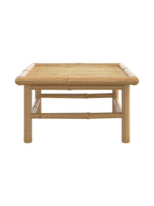 Sitting Room Outdoor Free Standing Bamboo Table Natural 65x55x30cm