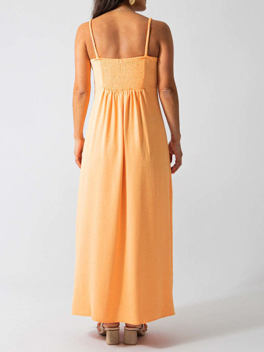 Vero Moda Sommer Midi Kleid Orange