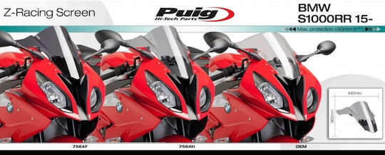 Puig Motorcycle Windshield & Windscreen Tinted Visor for BMW S1000RR 7564F