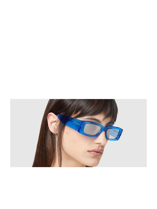 GCDS Unisex Γυαλιά Ηλίου με Μπλε Κοκκάλινο Σκελετό και Ασημί Καθρέφτη Φακό GD0020 90L