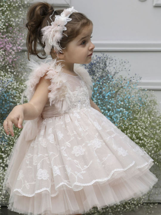 Mi Chiamo Rosa Taufset Kleidung mit Haar-Accessoires & Kleid aus Tüll 2Stück