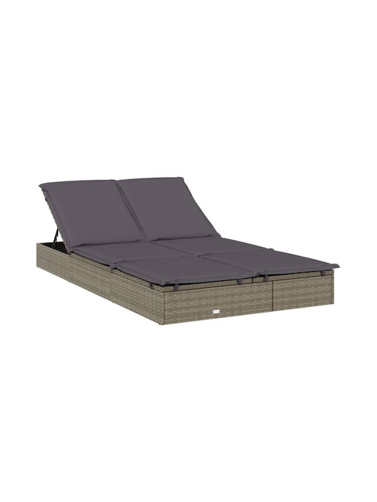Ξαπλώστρα-Κρεβάτι Διπλό Rattan με Μαξιλάρι 201x110x20εκ.