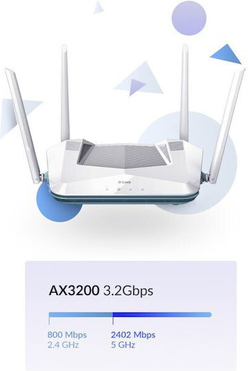 D-Link Eagle Pro AI R32 Ασύρματο Router Wi‑Fi 6 με 3 Θύρες