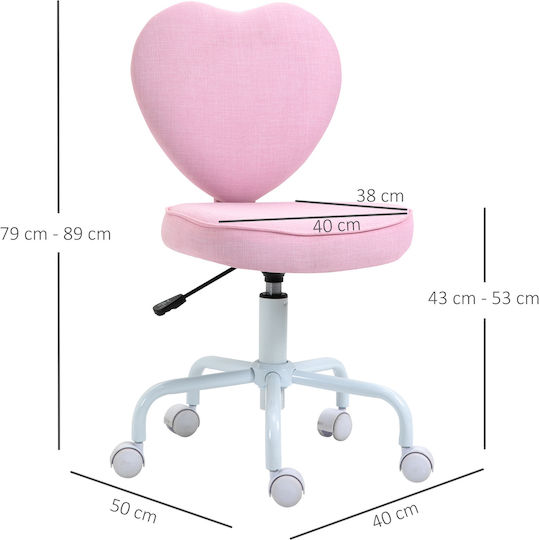 HomCom Kinderstühle Kinderschreibtischstuhl Rosa 40x50x78-89cm