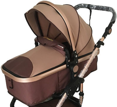 Beboulino Nesna 2 in 1 Verstellbar 2 in 1 Baby Kinderwagen Geeignet für Neugeborene Beige