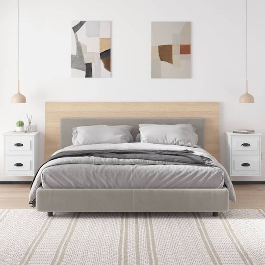 Wooden Bedside Tables 2pcs White 41.5x36x53cm