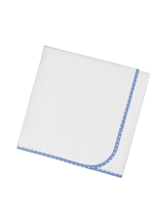 Bunny Bebe Waterproof Burp Cloth White 60x90cm BB735-Blue