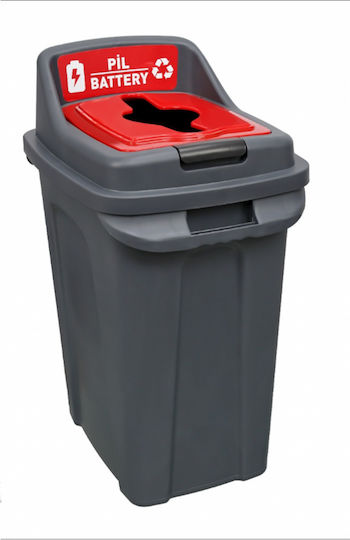 Ugurlar Recycling Plastic Waste Bin 50lt Red