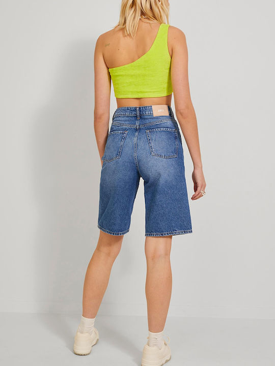 Women's Summer Crop Top Cotton with One Shoulder Green